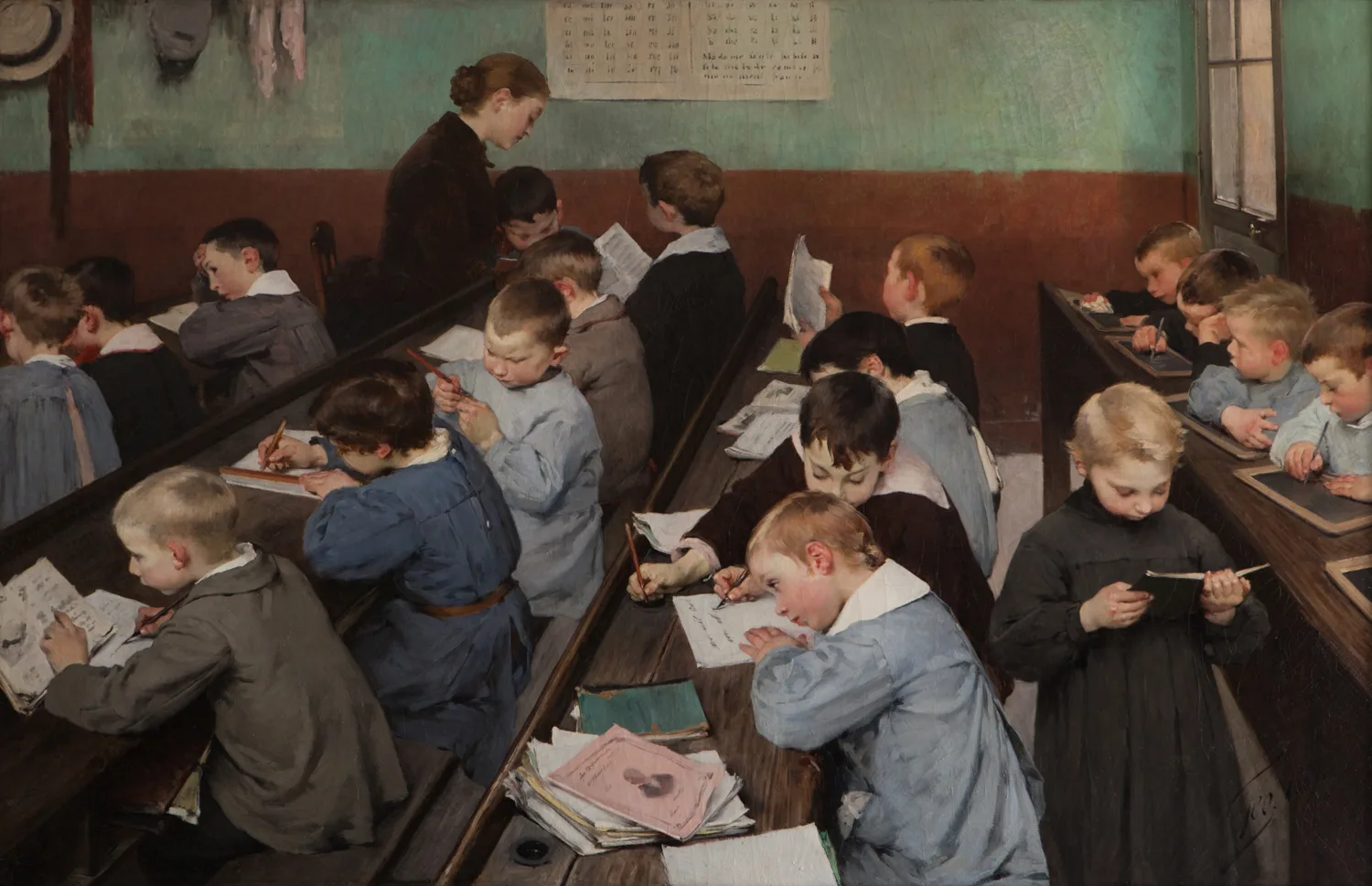 En classe, le travail des petits — Jean Geoffroy, 1889